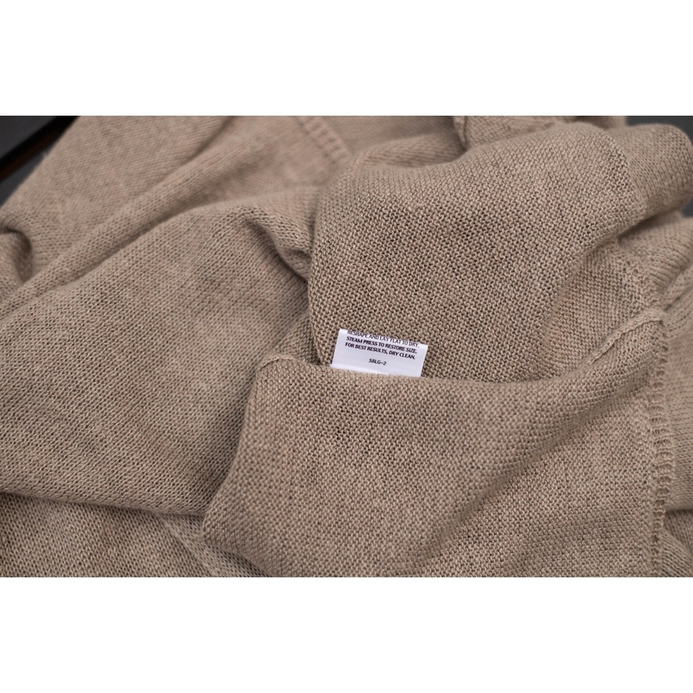 Eileen Fisher Linen Knit Short Popover Dress M Tan Neutral Lagenlook Oversized - Picture 5 of 5